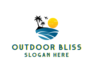 Travel Tourism Beach Resort logo design