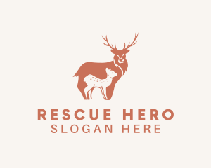 Wildlife Deer & Fawn logo design