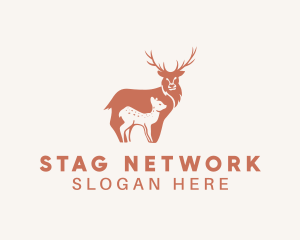 Wildlife Deer & Fawn logo design