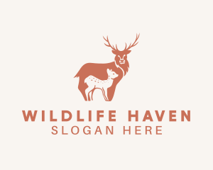 Wildlife Deer & Fawn logo design