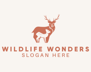 Wildlife Deer & Fawn logo design