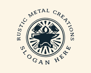 Anvil Hammer Metalwork logo design