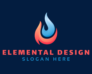 Fire Water Element logo design