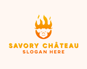 BBQ Pig Rotisserie logo design