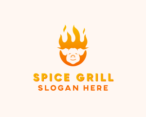 BBQ Pig Rotisserie logo design