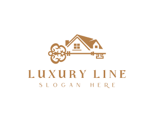 Luxury Masion House Key logo design