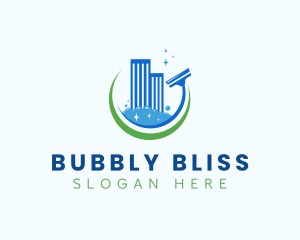 Sanitation Cleaning Squeegee logo design