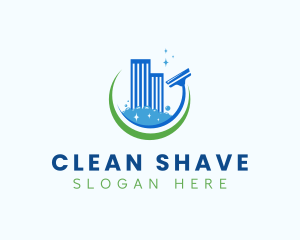 Sanitation Cleaning Squeegee logo design