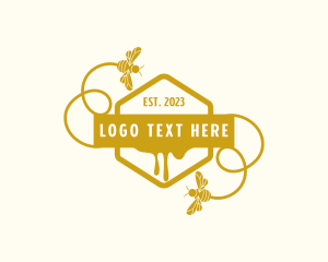 Organic Bee Hexagon  logo