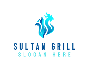 Flame Grill Chicken logo design