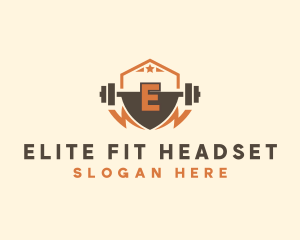 Fitness Barbell Bolt logo design