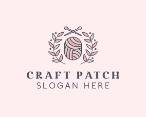 Needle Yarn Laurel Knitting logo design