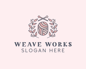 Needle Yarn Laurel Knitting logo design