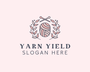 Needle Yarn Laurel Knitting logo design