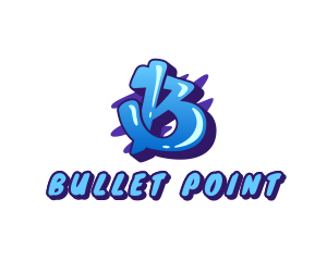 Blue Graffiti Letter B logo design