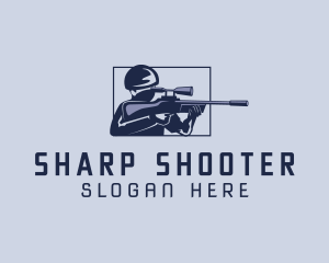 Soldier Sniper Shooter logo design