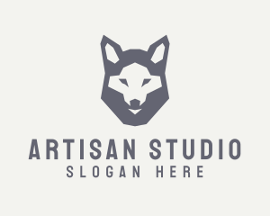 Wolf Hound Face logo design