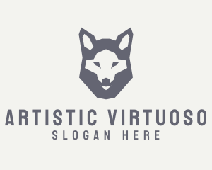 Wolf Hound Face logo design