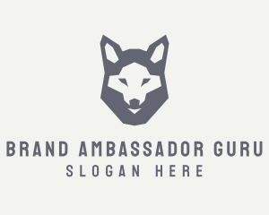 Wolf Hound Face logo design