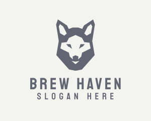 Wolf Hound Face logo design