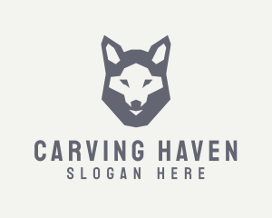 Wolf Hound Face logo design