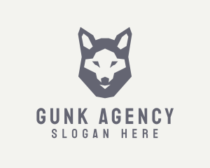 Wolf Hound Face logo design