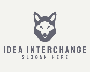 Wolf Hound Face logo design