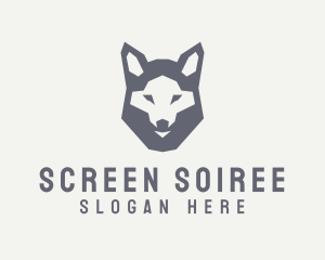 Wolf Hound Face logo design