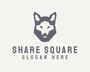 Wolf Hound Face logo design