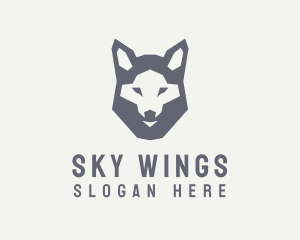 Wolf Hound Face logo design