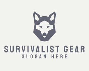 Wolf Hound Face logo design