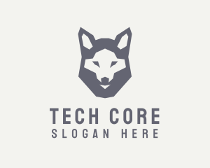 Wolf Hound Face logo design