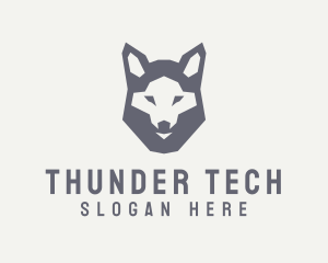 Wolf Hound Face logo design