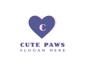 Cute Blue Heart logo design