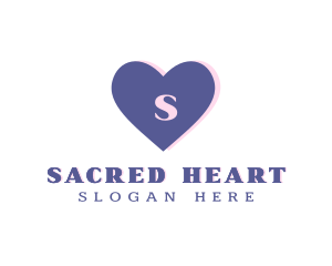 Cute Blue Heart logo design