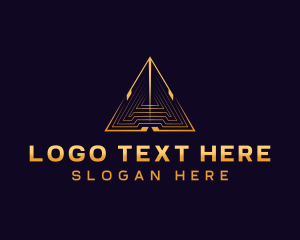 Premium Triangle Pyramid logo