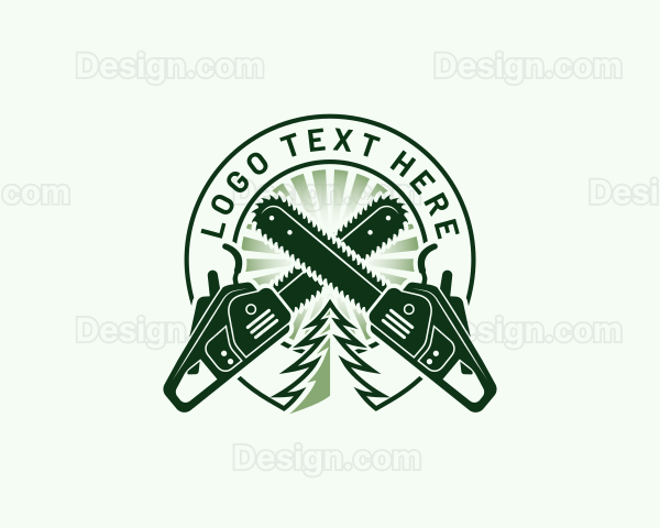 Chainsaw Logging Woodworking Logo