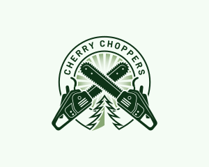 Chainsaw Logging Woodworking logo design