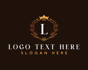 Elegant Hexagon Crown logo