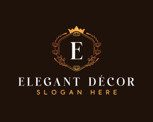 Elegant Hexagon Crown logo design