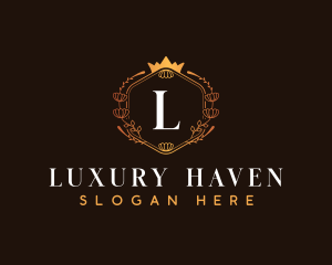 Elegant Hexagon Crown logo design