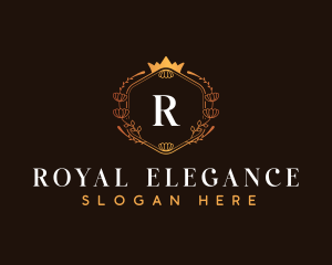 Elegant Hexagon Crown logo design