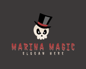 Magician Hat Skull  logo design