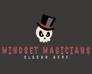 Magician Hat Skull  logo design