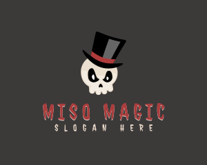 Magician Hat Skull  logo design