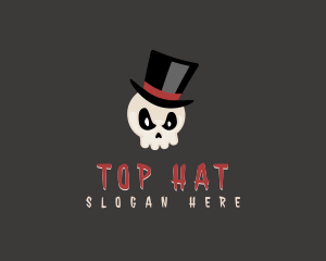 Magician Hat Skull  logo design