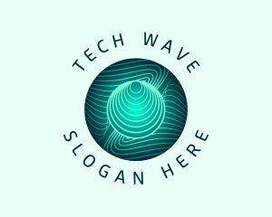 Microbiology Line Wave logo design