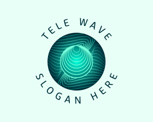 Microbiology Line Wave logo design