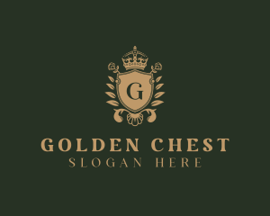 Golden Royal Shield logo design