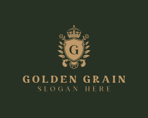 Golden Royal Shield logo design